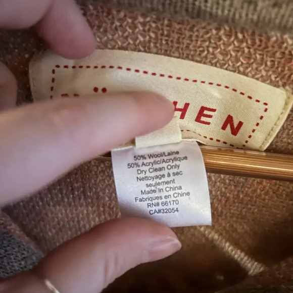 Anthropologie Beige and Pink Poncho - Picture 5 of 5